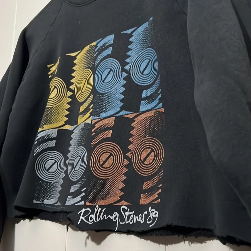 Vintage Hard To Find Rolling Stones 1989 Crewneck Sweater Fruit Of The Loom Tag